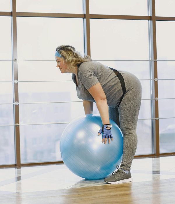 Person feeling balanced and serene after a workout session.